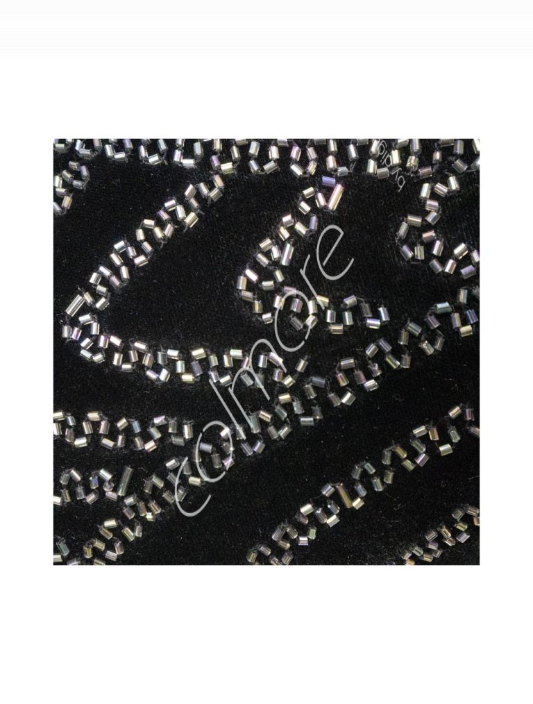 Cushion black wblack beads PE 45x45