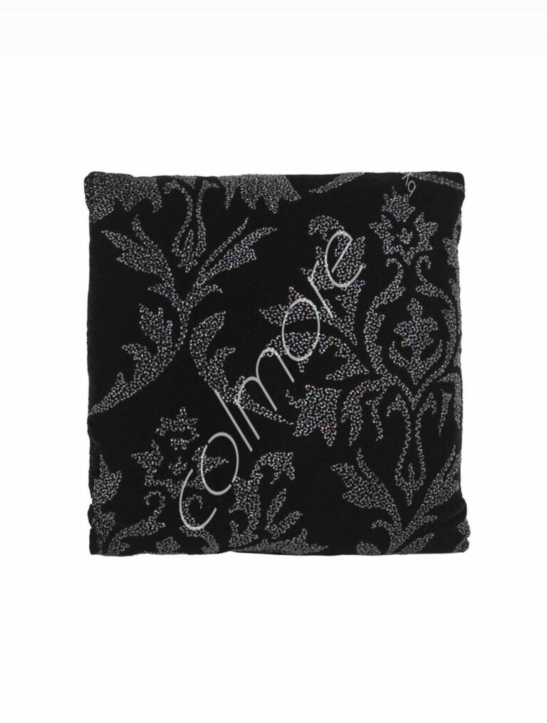 Cushion black wsilver beads PE 45x45