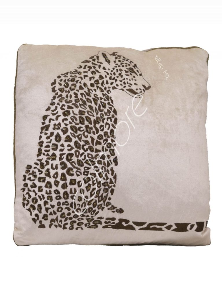 Cushion leopard brownivory VICO 45x45