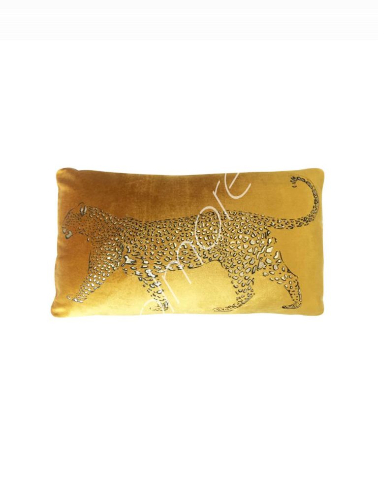 Cushion leopard ocher VI velvet 50x35