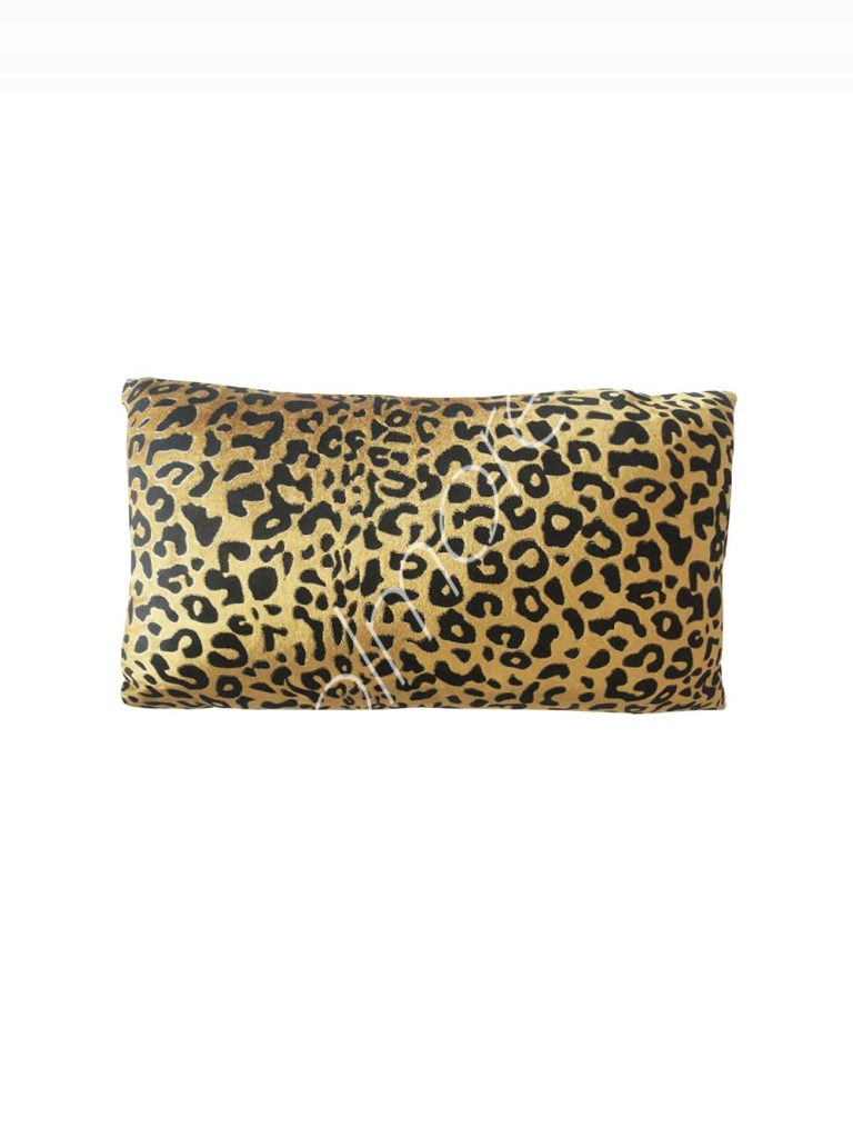 Cushion panther pattern ocher VI velvet 50x35