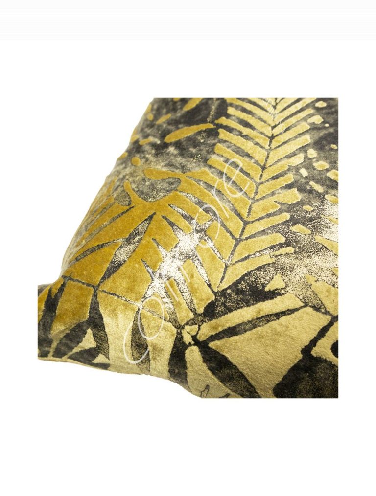 Cushion palm leaves rust/black VI velvet 65x35