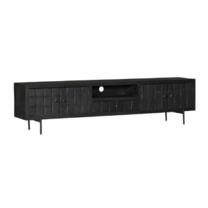 Meuble TV Brandy Noir | 220 cm