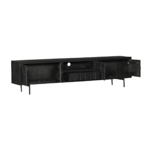Meuble TV Brandy Noir | 220 cm