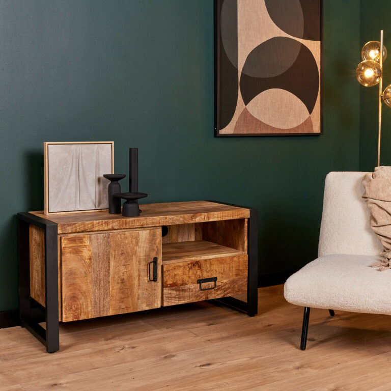 TV unit Boaz with door and open compartment | 110 cm