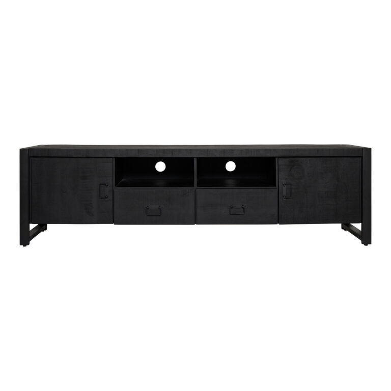 Tv meubel Boaz Black met deuren en lades | 200 cm