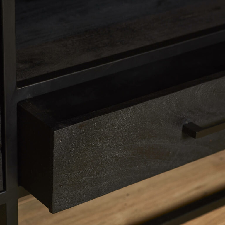 Tv meubel New York Zwart Mangohout 180 cm
