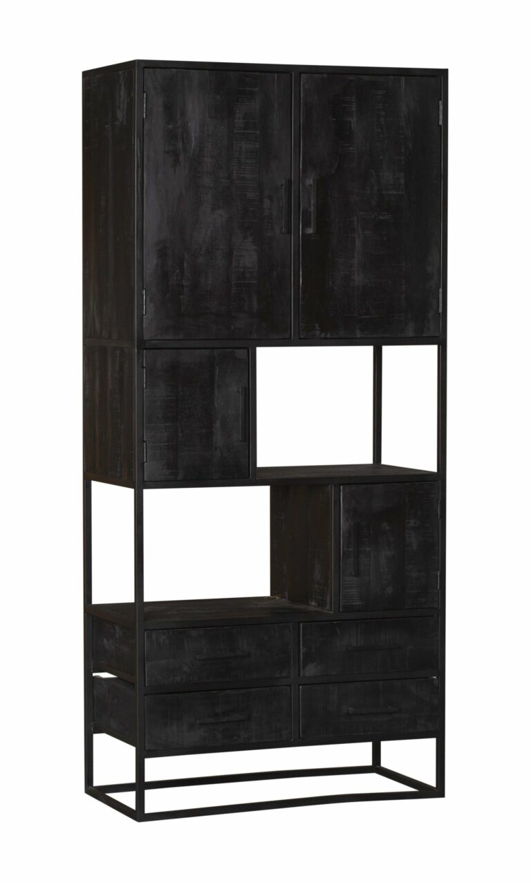 Vakkenkast Denver Black | 90 cm