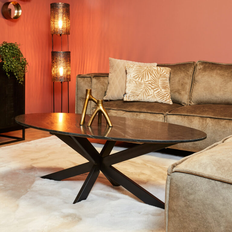Salontafel Faye Black marble | 120 cm | Ovaal
