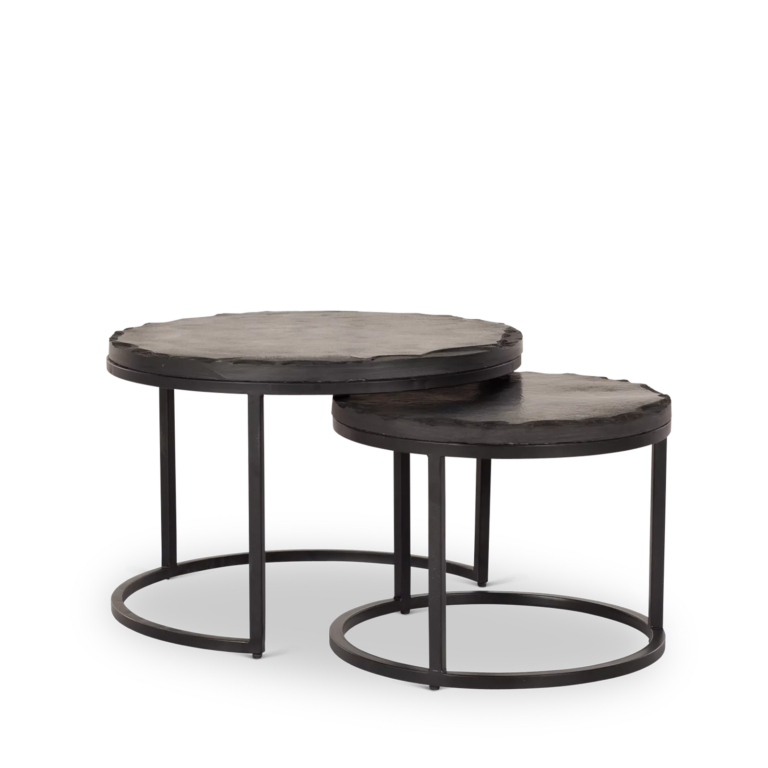 Table basse Ora Noir Kadappa Stone| 60 cm | Set de 2