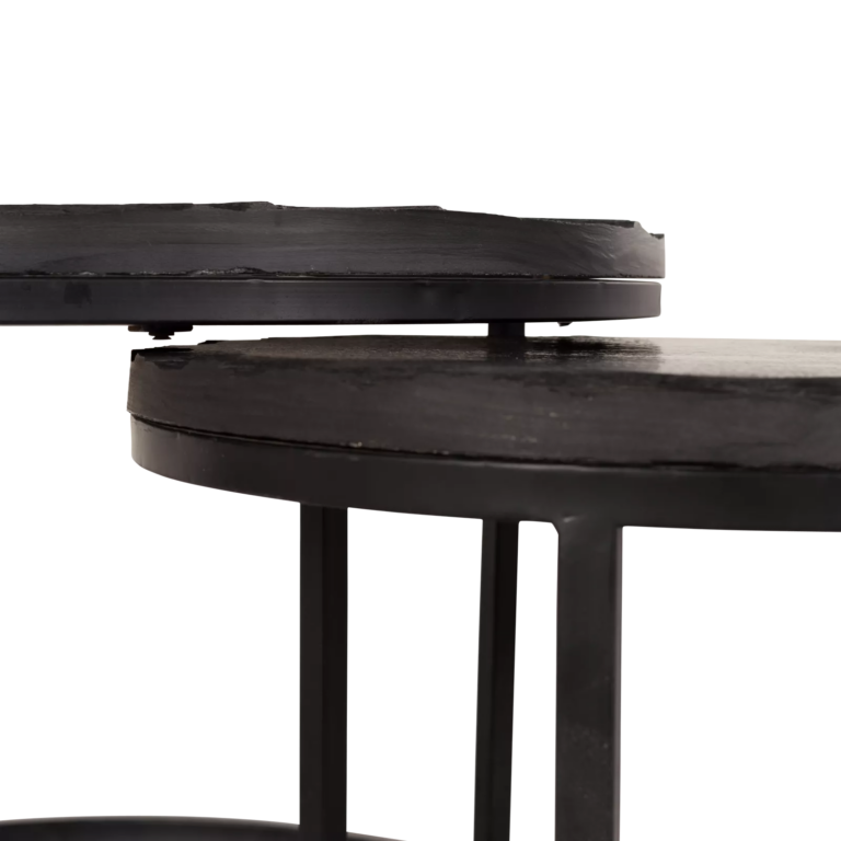Table basse Ora Noir Kadappa Stone| 60 cm | Set de 2