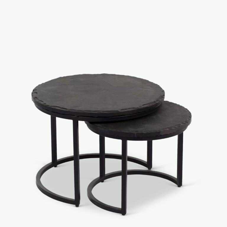 Table basse Ora Noir Kadappa Stone| 60 cm | Set de 2