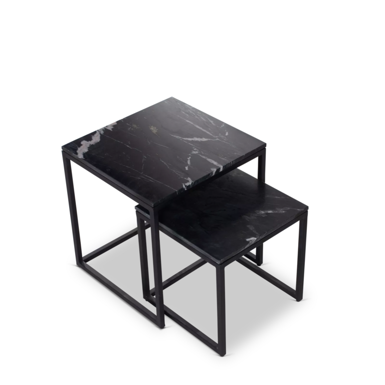 Salontafel Daan Black marble | 50 cm | Set van 2