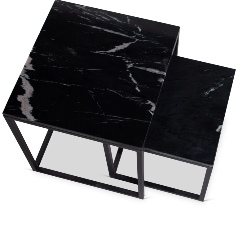 Salontafel Daan Black marble | 50 cm | Set van 2