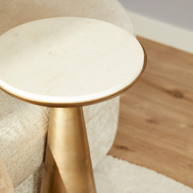 Bijzettafel Essy White marble | 45 cm