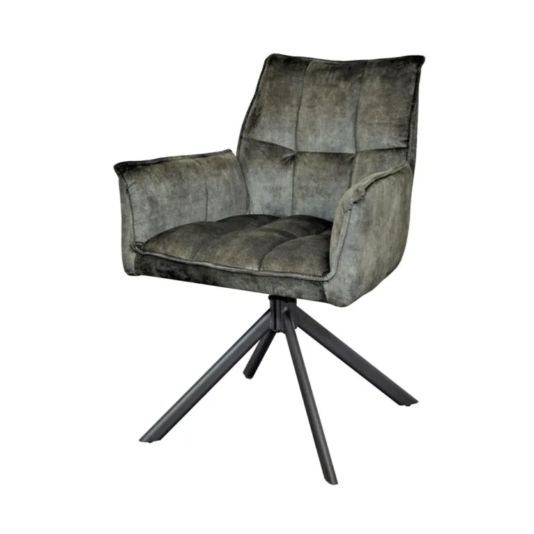 Eetkamerstoel Dani Velvet | Green | Met armleuning