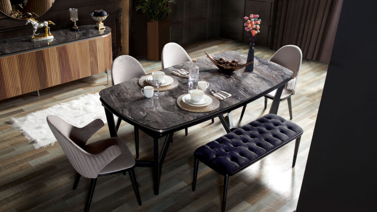 Tesla walnut silver Eettafel