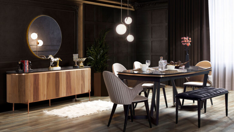 Tesla walnut bronz Eettafel
