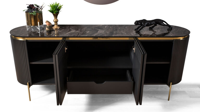 Tesla black gold Eettafel
