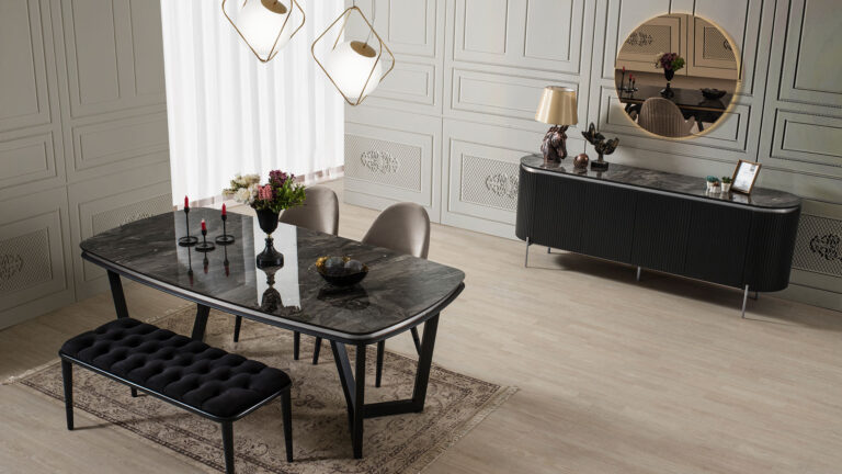 Tesla Black Silver Eettafel