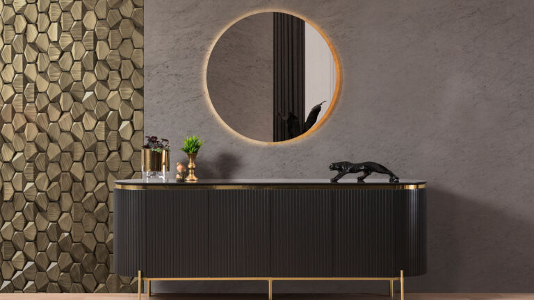 Tesla black gold Eettafel
