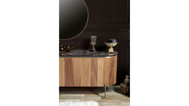 Tesla walnut silver Eettafel