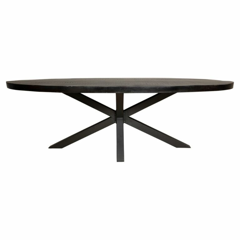 Ovale eettafel Denver Zwart Mangohout 300 cm