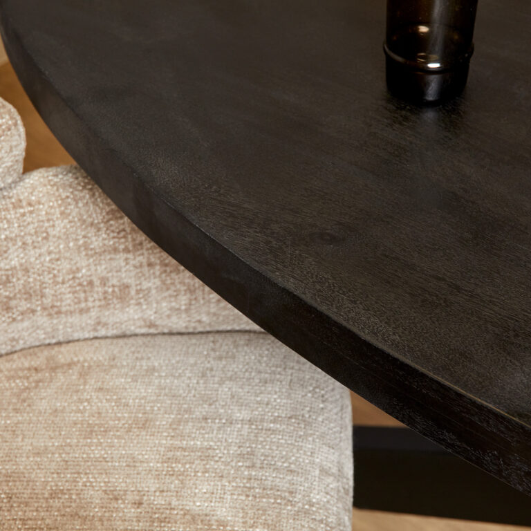 Ovale eettafel Denver Zwart Mangohout 160 cm