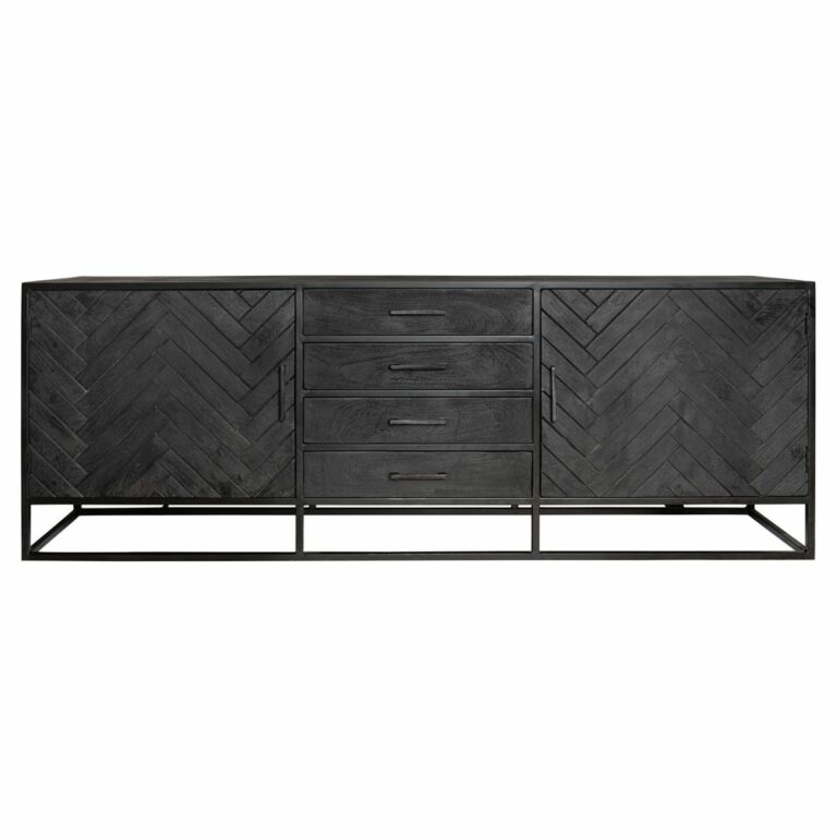 Dressoir New York Zwart Mangohout 210 cm