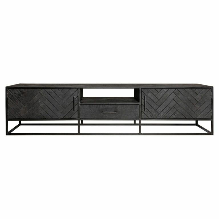 Tv meubel New York Zwart Mangohout 210 cm