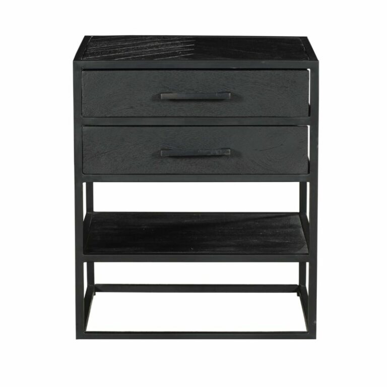 Nachtkastje New York Zwart Mangohout 45 cm