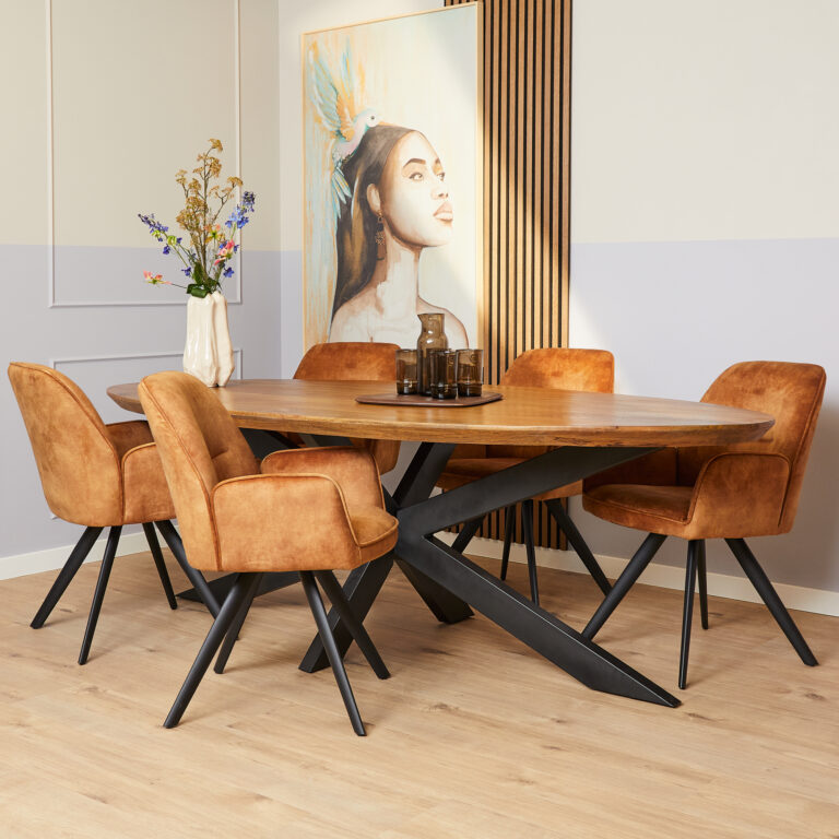 Eetkamerstoel Nova Goud Velvet