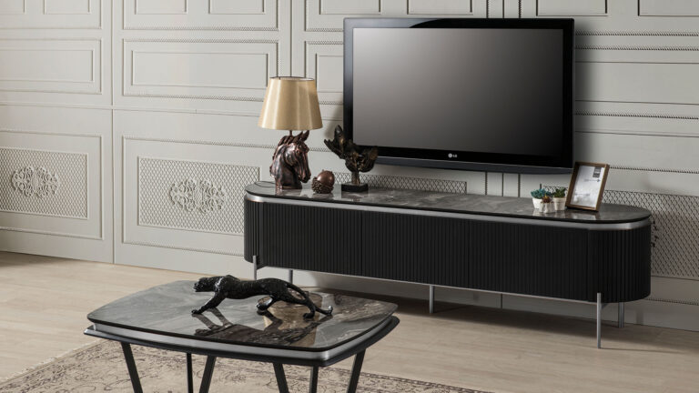 Tesla Black Silver Tv Meubel