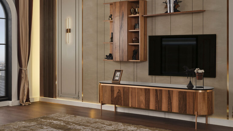 Tesla Walnut Bronz Tv Meubel
