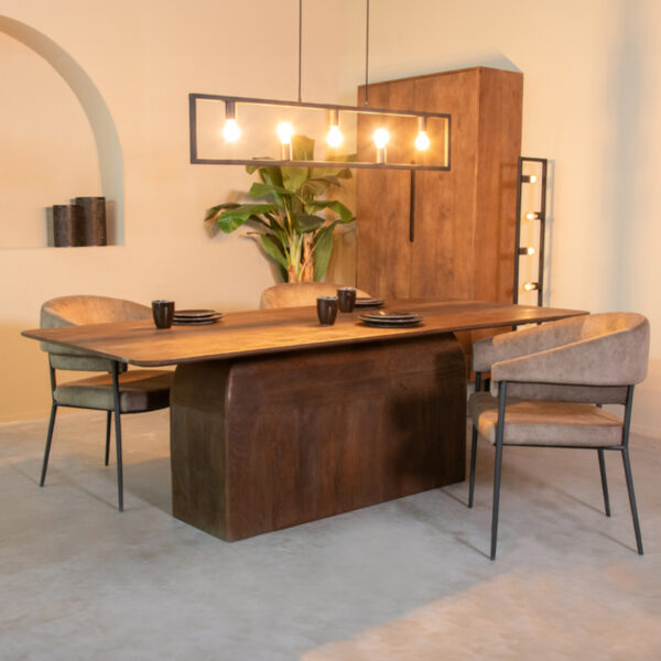 LABEL51 Eetkamertafel Owen - Espresso - Mangohout - 200x100 cm
