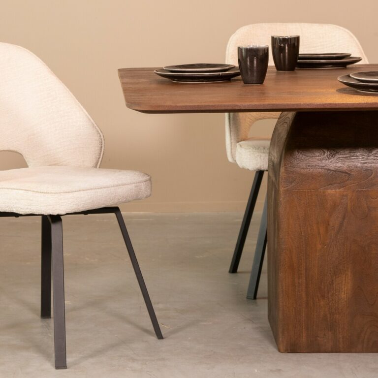 LABEL51 Eetkamertafel Ingo - Espresso - Mangohout - 130 cm - Rond