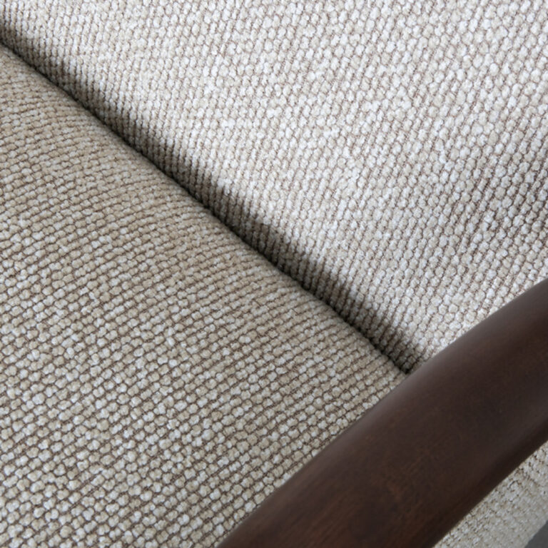 LABEL51 Fauteuil Viggo - Naturel - Boucle - Walnoot onderstel