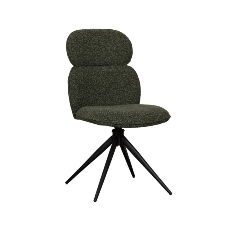 LABEL51 Eetkamerstoel Finn - Forest - Boucle - Black Frame