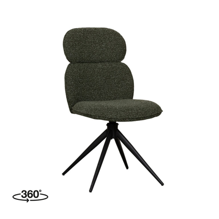 LABEL51 Eetkamerstoel Finn - Forest - Boucle - Black Frame