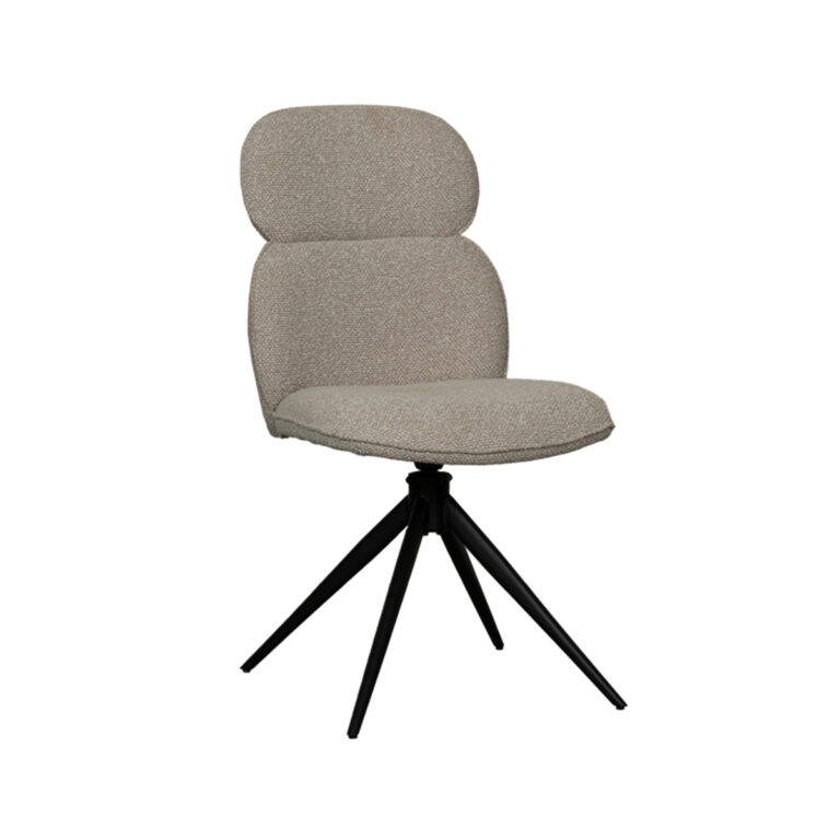 LABEL51 Eetkamerstoel Finn - Naturel - Boucle - Black Frame