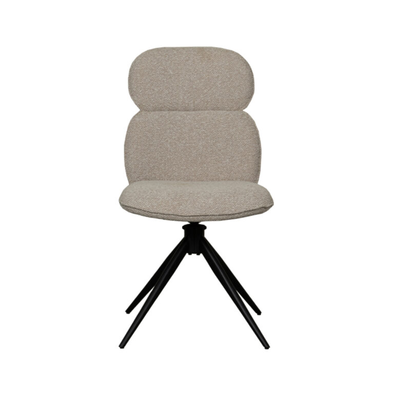 LABEL51 Eetkamerstoel Finn - Naturel - Boucle - Black Frame