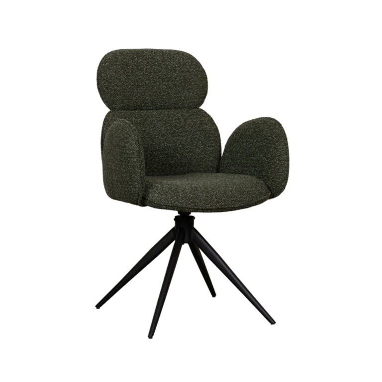 LABEL51 Eetkamerstoel Vidar - Forest - Boucle - Black Frame