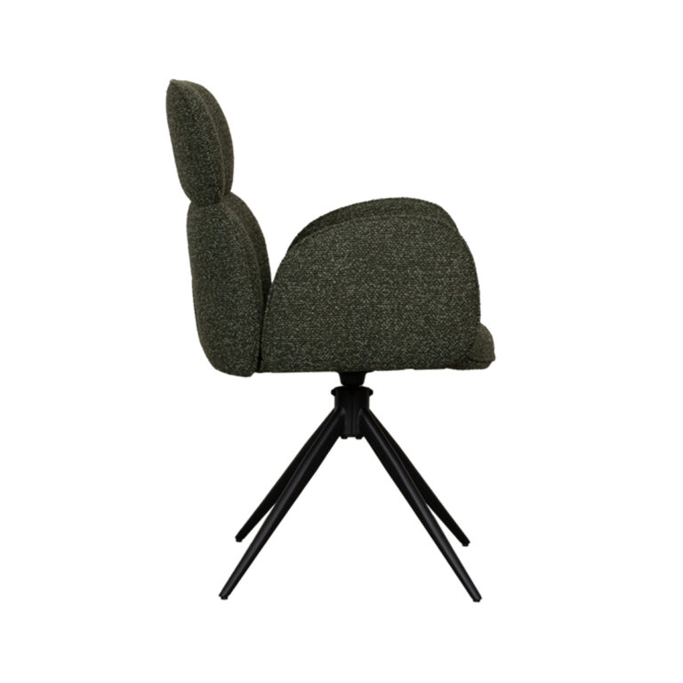 LABEL51 Eetkamerstoel Vidar - Forest - Boucle - Black Frame