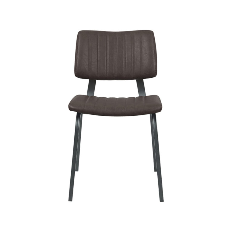 LABEL51 Eetkamerstoel Gusto - Donkerbruin - PU-Leder - Black Frame