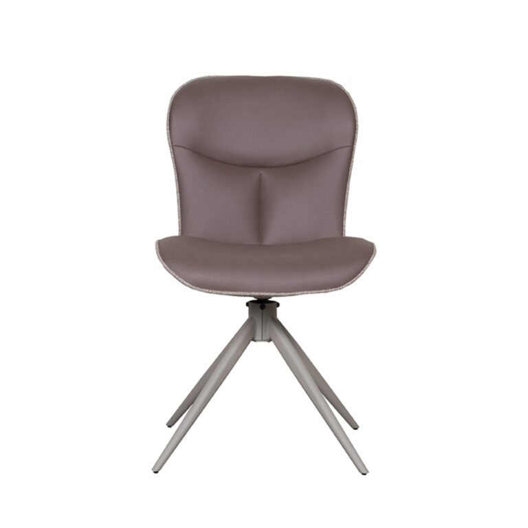 LABEL51 Eetkamerstoel Thorben - Bruin - Microfiber - Taupe Frame