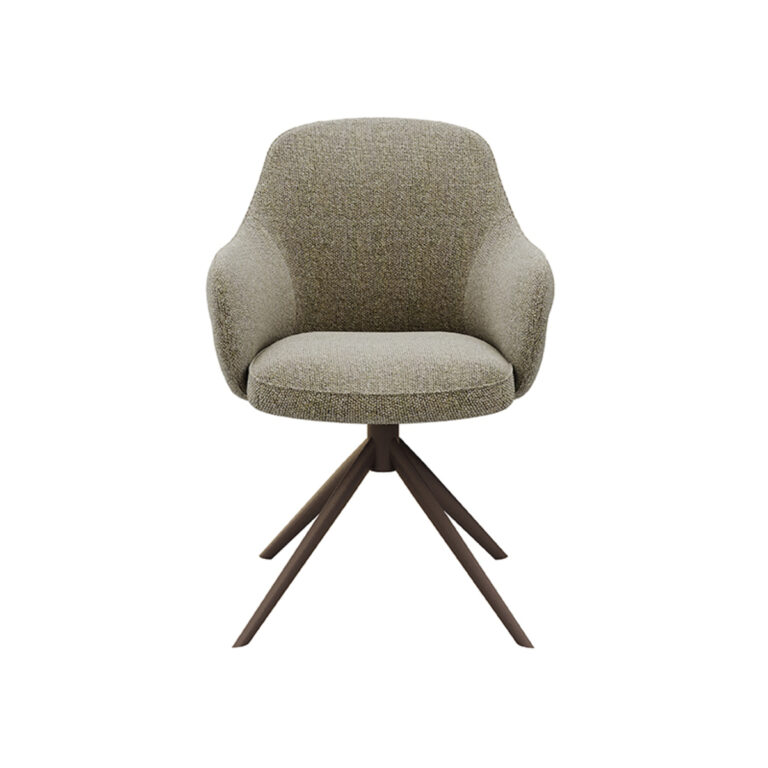 LABEL51 Eetkamerstoel Bern - Truffel grijs - Boucle - Bronze Frame