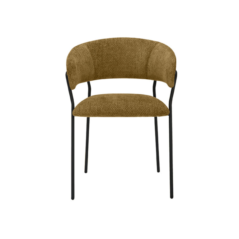 LABEL51 Eetkamerstoel Luuk - Mustard - Elite - Black Frame