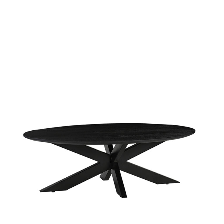 LABEL51 Salontafel James - Zwart - Mangohout - 130 cm - Rond