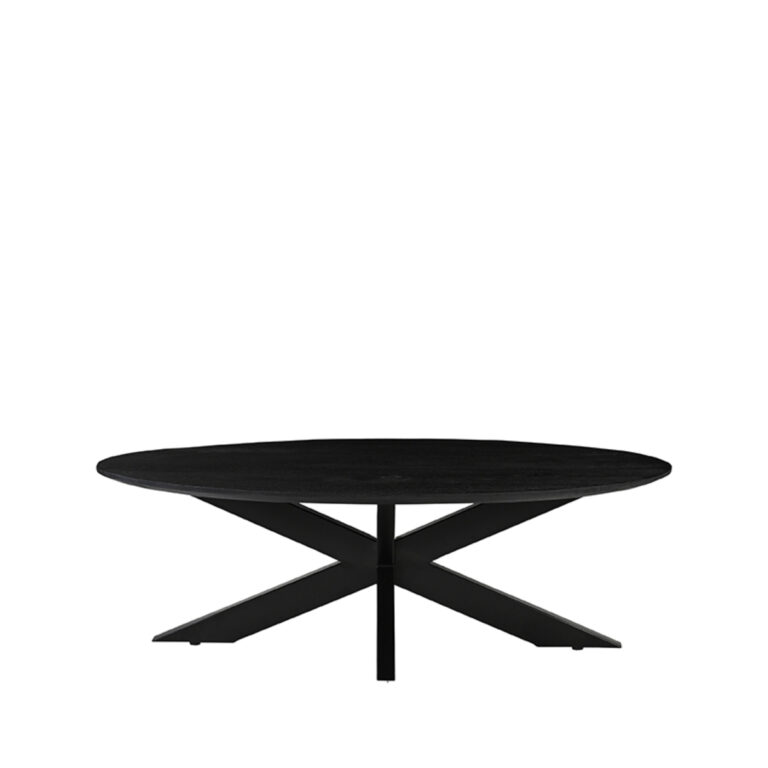 LABEL51 Salontafel James - Zwart - Mangohout - 130 cm - Rond
