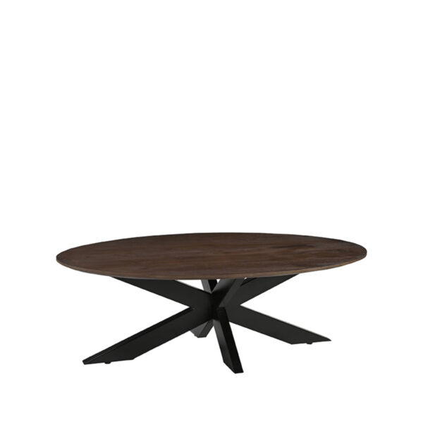 LABEL51 Salontafel James - Espresso - Mangohout - 130 cm - Rond